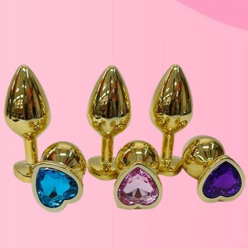 Plug Dorado Corazon Talla M