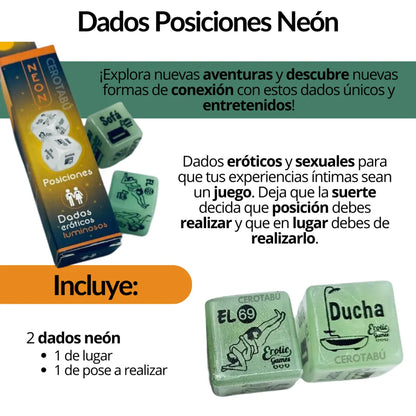 Dados Posiciones Juego Parejas Adultos Hetero Neon